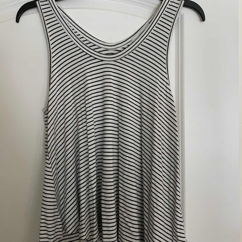 black and white striped tank top